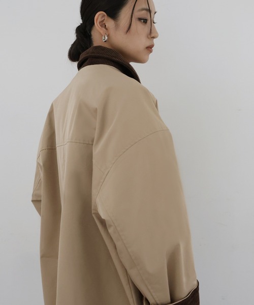 hellam(へラム)の「コーデュロイカラーツイルカバーオール(テーラードジャケット・レディース・アイボリー/ブラック/オリーブ/ベージュ/ブラウン・FREE)」の11枚目の写真