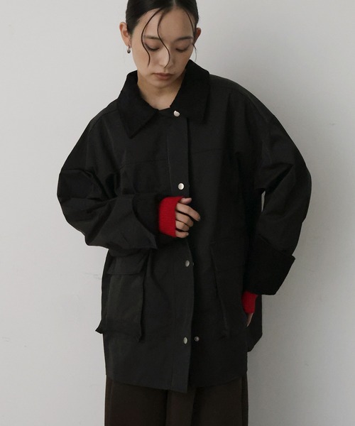 hellam(へラム)の「コーデュロイカラーツイルカバーオール(テーラードジャケット・レディース・アイボリー/ブラック/オリーブ/ベージュ/ブラウン・FREE)」の17枚目の写真