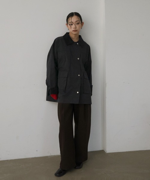 hellam(へラム)の「コーデュロイカラーツイルカバーオール(テーラードジャケット・レディース・アイボリー/ブラック/オリーブ/ベージュ/ブラウン・FREE)」の20枚目の写真