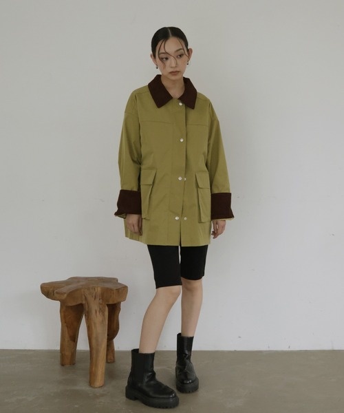 コーデュロイカラーツイルカバーオール（テーラードジャケット