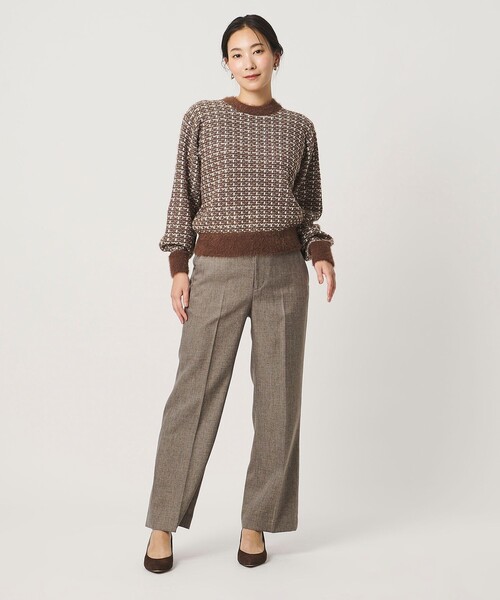 A DAY IN THE LIFE UNITED ARROWS（アデイインザライフユナイテッドアローズ）の「ツイードライク メランジ ワイドパンツ2 ‐ウォッシャブル‐ ＜A DAY IN THE LIFE＞（その他パンツ・レディース・ダークグレー/モカ/ナチュラル・38/40/36）」の18枚目の写真