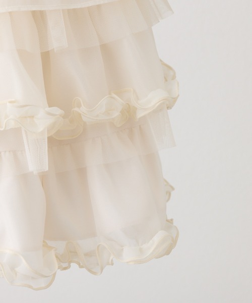 one after another NICE CLAUP（ワンアフターアナザーナイスクラップ）の「フリルティアードミニスカート（スカート・レディース・アイボリー/オフホワイト/ブラック・FREE）」の8枚目の写真