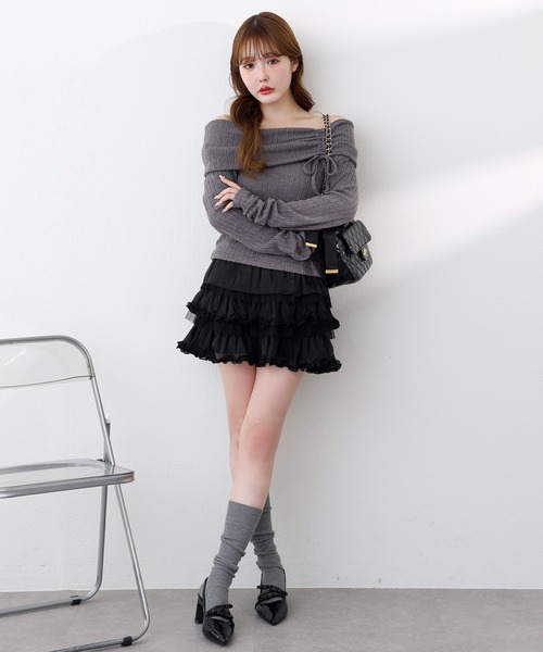 セール】フリルティアードミニスカート（スカート）｜one after