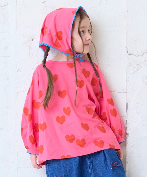 MARKEY'S（マーキーズ）の「サンカクスカーフSETカットソー（Tシャツ/カットソー・キッズ・ピンク系その他/ホワイト系その他/マルチ・110/100/90/80/130/120）」の2枚目の写真