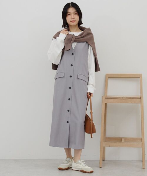 AMERICAN HOLIC（アメリカンホリック）の「【イージーケア】ジレワンピース（ワンピース・レディース・杢グレー/ブラック・L/M）」の16枚目の写真