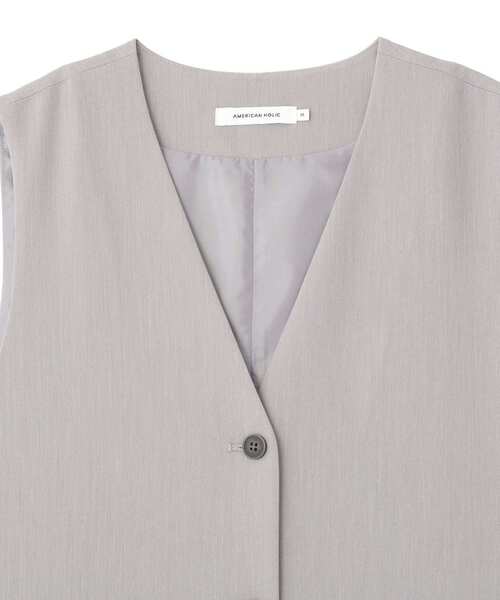 AMERICAN HOLIC（アメリカンホリック）の「【イージーケア】ジレワンピース（ワンピース・レディース・杢グレー/ブラック・L/M）」の4枚目の写真