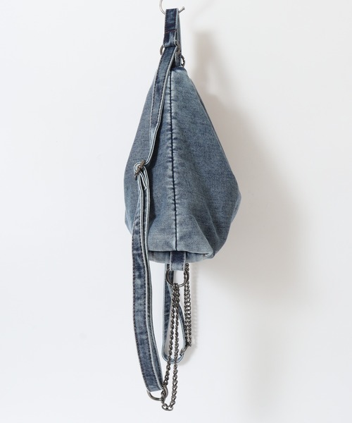 FUNALIVE(ファンアライブ)の「ABETTOR ナナメ4本ラインデザイン加工デニムショルダーBAG(ショルダーバッグ・メンズ・インディゴブルー/ブラック・FREE)」の6枚目の写真