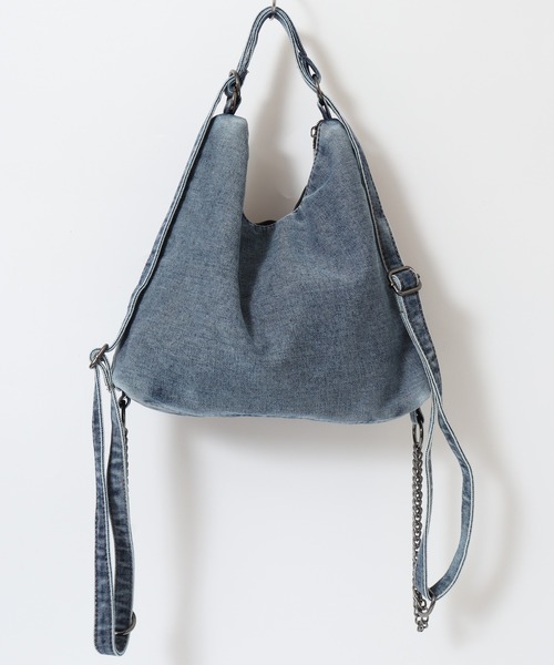 FUNALIVE(ファンアライブ)の「ABETTOR ナナメ4本ラインデザイン加工デニムショルダーBAG(ショルダーバッグ・メンズ・インディゴブルー/ブラック・FREE)」の8枚目の写真