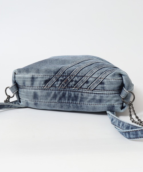 FUNALIVE(ファンアライブ)の「ABETTOR ナナメ4本ラインデザイン加工デニムショルダーBAG(ショルダーバッグ・メンズ・インディゴブルー/ブラック・FREE)」の11枚目の写真
