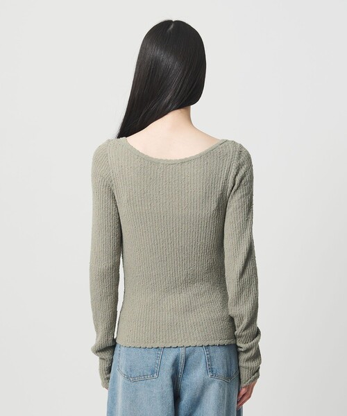 BEAUTY&YOUTH UNITED ARROWS（ビューティーアンドユースユナイテッドアローズ）の「フロントタック リブニットプルオーバー（ニット/セーター・レディース・オフホワイト/ブラック/ライム・FREE）」の15枚目の写真