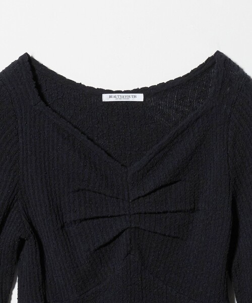 BEAUTY&YOUTH UNITED ARROWS（ビューティーアンドユースユナイテッドアローズ）の「フロントタック リブニットプルオーバー（ニット/セーター・レディース・オフホワイト/ブラック/ライム・FREE）」の18枚目の写真