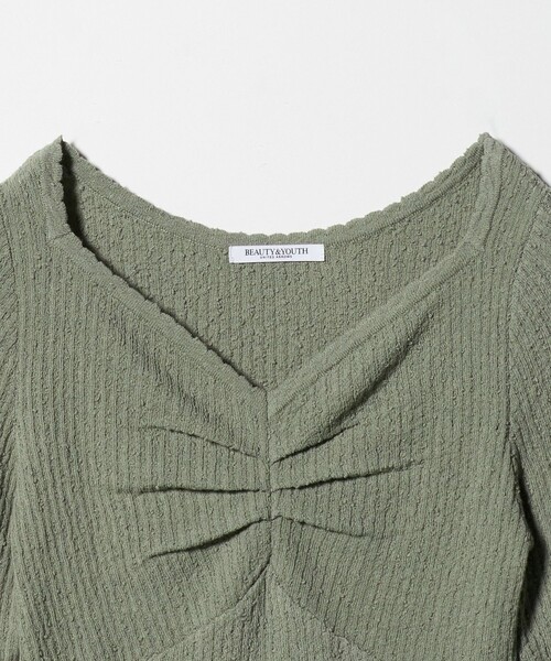 BEAUTY&YOUTH UNITED ARROWS（ビューティーアンドユースユナイテッドアローズ）の「フロントタック リブニットプルオーバー（ニット/セーター・レディース・オフホワイト/ブラック/ライム・FREE）」の22枚目の写真