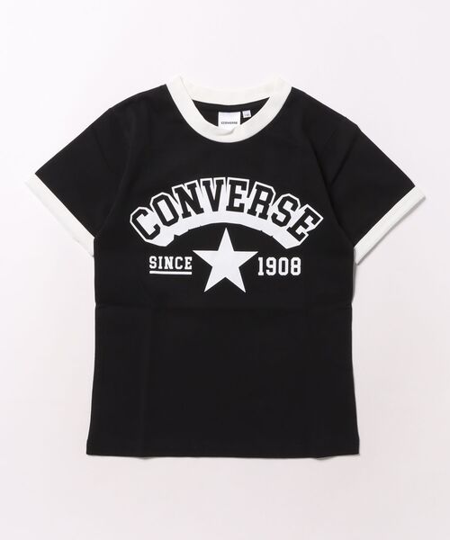 CONVERSE（コンバース）の「CONVERSE/コンバース　リンガー半袖Ｔシャツ（Tシャツ/カットソー・キッズ・オフホワイト/ブラック・150cm/140cm/130cm/160cm）」の2枚目の写真