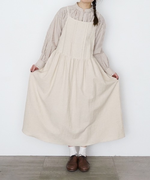 オオカミとフクロウ（オオカミとフクロウ）の「フクロウと晴れた日の午後に（ワンピース・レディース・ブラック/キナリ・FREE）」の3枚目の写真