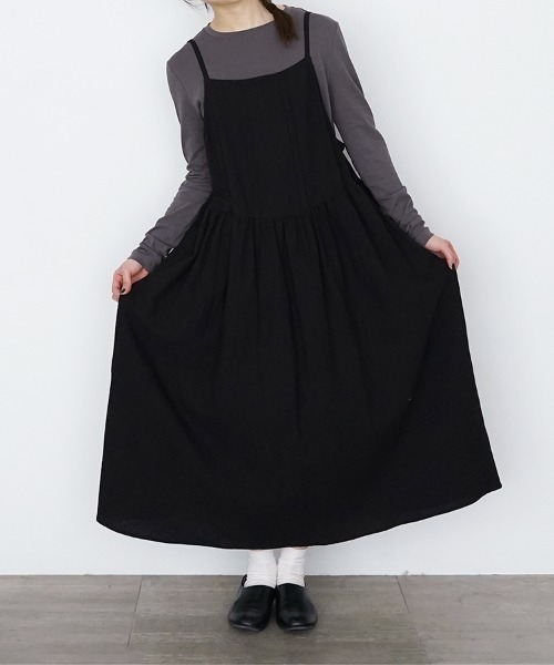 オオカミとフクロウ（オオカミとフクロウ）の「フクロウと晴れた日の午後に（ワンピース・レディース・ブラック/キナリ・FREE）」の9枚目の写真