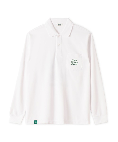 Pacific GOLF CLUB(パシフィックゴルフクラブ)の「CUP & SURFER LONG SLEEVE POLO(ポロシャツ・メンズ・ブラック/ホワイト・S/M/L/XL)」の3枚目の写真