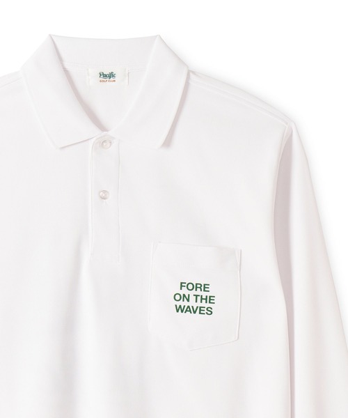 Pacific GOLF CLUB(パシフィックゴルフクラブ)の「CUP & SURFER LONG SLEEVE POLO(ポロシャツ・メンズ・ブラック/ホワイト・S/M/L/XL)」の4枚目の写真