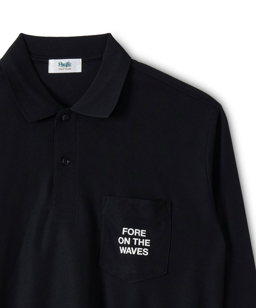 Pacific GOLF CLUB(パシフィックゴルフクラブ)の「CUP & SURFER LONG SLEEVE POLO(ポロシャツ・メンズ・ブラック/ホワイト・S/M/L/XL)」の9枚目の写真