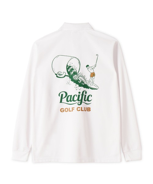 Pacific GOLF CLUB(パシフィックゴルフクラブ)の「CUP & SURFER LONG SLEEVE POLO(ポロシャツ・メンズ・ブラック/ホワイト・S/M/L/XL)」の13枚目の写真