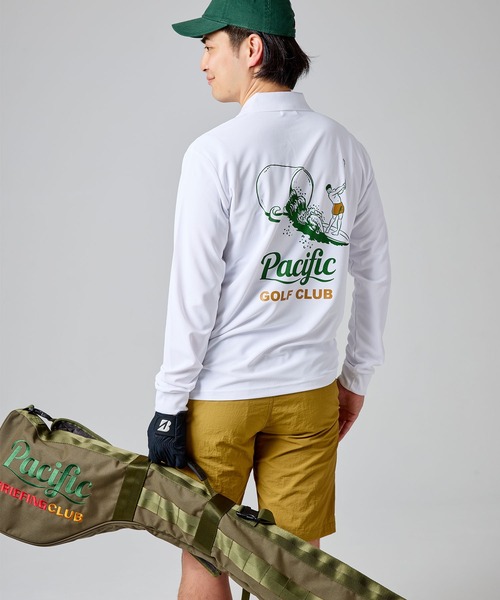 Pacific GOLF CLUB(パシフィックゴルフクラブ)の「CUP & SURFER LONG SLEEVE POLO(ポロシャツ・メンズ・ブラック/ホワイト・S/M/L/XL)」の15枚目の写真