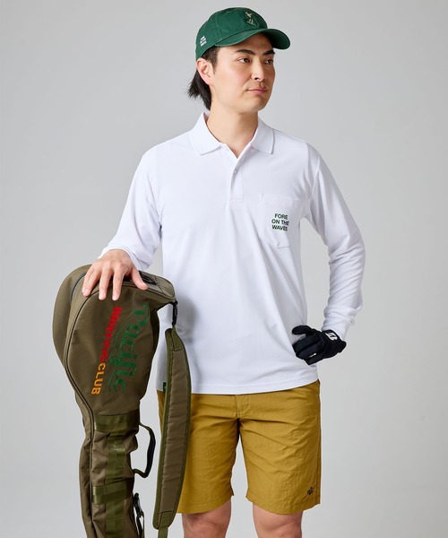 Pacific GOLF CLUB(パシフィックゴルフクラブ)の「CUP & SURFER LONG SLEEVE POLO(ポロシャツ・メンズ・ブラック/ホワイト・S/M/L/XL)」の14枚目の写真