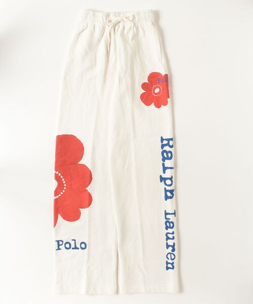 POLO RALPH LAUREN(ポロ ラルフ ローレン)の「フローラル ロゴ フリース ワイドレッグ スウェットパンツ(スウェットパンツ・レディース・ホワイト・XS/M/S)」の3枚目の写真