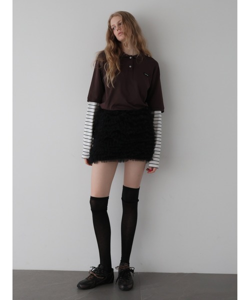 AMOMMA(アモマ)の「AUDREY TULLE SKORT(スカート・レディース・ブラウン/ブラック/アイボリー・FREE)」の7枚目の写真