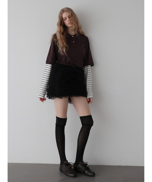 AMOMMA(アモマ)の「AUDREY TULLE SKORT(スカート・レディース・ブラウン/ブラック/アイボリー・FREE)」の6枚目の写真