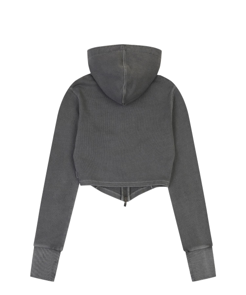 ORDINARY HOLIDAY（オーディナリー ホリデー）の「PIGMENT SLIM HOODED ZIP-UP [CHARCOAL]（パーカー・レディース・その他・FREE）」の3枚目の写真