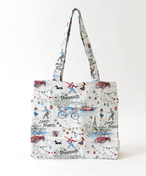 Erwan L(アルワンエル)の「Erwan L(アルワンエル) / ブックトートバッグ Book tote EL-25004 フランス製(トートバッグ・レディース・ライトグレー/ブラック×ゴールド/ブラック×ホワイト/マルチ/ライトブルー/ホワイト×レッド/ゴールド/ネイビー×ホワイト/ブラックミックス/レオパード/オフホワイト・FREE)」の8枚目の写真