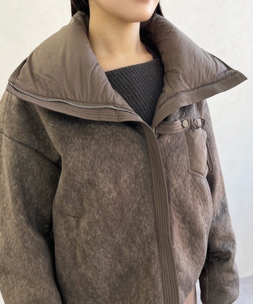 MISCH MASCH（ミッシュマッシュ）の「一部店舗限定 ビッグカラー異素材切替ショートダウンジャケット（その他アウター・レディース・ブラウン・ﾌﾘ-）」の19枚目の写真