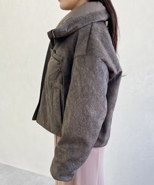 MISCH MASCH（ミッシュマッシュ）の「一部店舗限定 ビッグカラー異素材切替ショートダウンジャケット（その他アウター・レディース・ブラウン・ﾌﾘ-）」の13枚目の写真