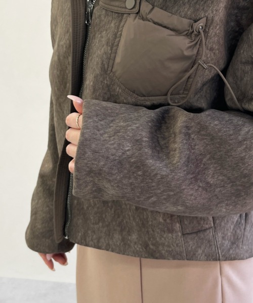 MISCH MASCH（ミッシュマッシュ）の「一部店舗限定 ビッグカラー異素材切替ショートダウンジャケット（その他アウター・レディース・ブラウン・ﾌﾘ-）」の17枚目の写真
