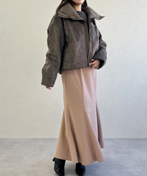 MISCH MASCH（ミッシュマッシュ）の「一部店舗限定 ビッグカラー異素材切替ショートダウンジャケット（その他アウター・レディース・ブラウン・ﾌﾘ-）」の5枚目の写真
