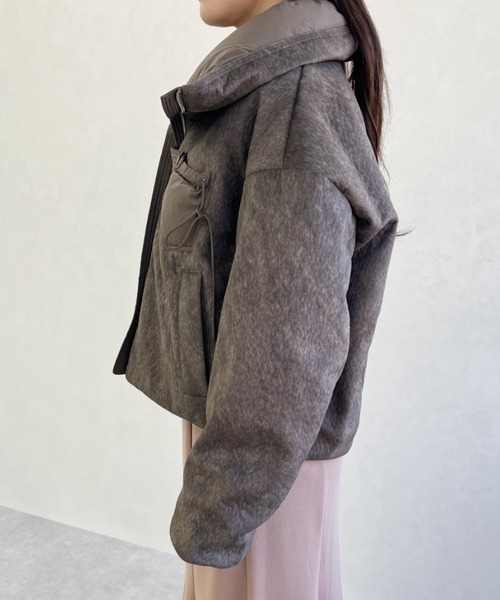 MISCH MASCH（ミッシュマッシュ）の「一部店舗限定 ビッグカラー異素材切替ショートダウンジャケット（その他アウター・レディース・ブラウン・ﾌﾘ-）」の16枚目の写真