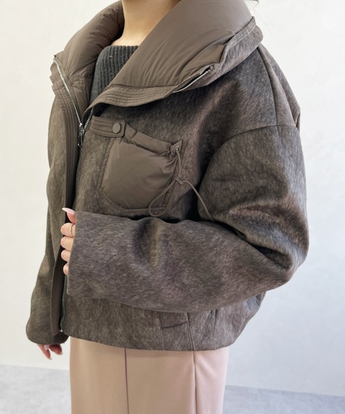 MISCH MASCH（ミッシュマッシュ）の「一部店舗限定 ビッグカラー異素材切替ショートダウンジャケット（その他アウター・レディース・ブラウン・ﾌﾘ-）」の18枚目の写真