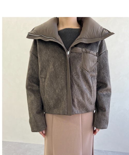 MISCH MASCH（ミッシュマッシュ）の「一部店舗限定 ビッグカラー異素材切替ショートダウンジャケット（その他アウター・レディース・ブラウン・ﾌﾘ-）」の20枚目の写真