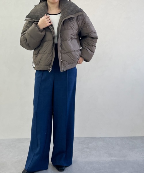 MISCH MASCH（ミッシュマッシュ）の「一部店舗限定 ビッグカラー異素材切替ショートダウンジャケット（その他アウター・レディース・ブラウン・ﾌﾘ-）」の12枚目の写真