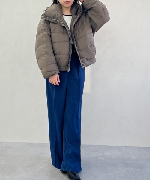 MISCH MASCH（ミッシュマッシュ）の「一部店舗限定 ビッグカラー異素材切替ショートダウンジャケット（その他アウター・レディース・ブラウン・ﾌﾘ-）」の14枚目の写真