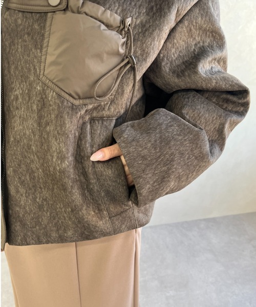 MISCH MASCH（ミッシュマッシュ）の「一部店舗限定 ビッグカラー異素材切替ショートダウンジャケット（その他アウター・レディース・ブラウン・ﾌﾘ-）」の22枚目の写真