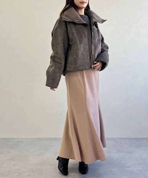 MISCH MASCH（ミッシュマッシュ）の「一部店舗限定 ビッグカラー異素材切替ショートダウンジャケット（その他アウター・レディース・ブラウン・ﾌﾘ-）」の6枚目の写真