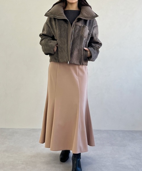 MISCH MASCH（ミッシュマッシュ）の「一部店舗限定 ビッグカラー異素材切替ショートダウンジャケット（その他アウター・レディース・ブラウン・ﾌﾘ-）」の8枚目の写真