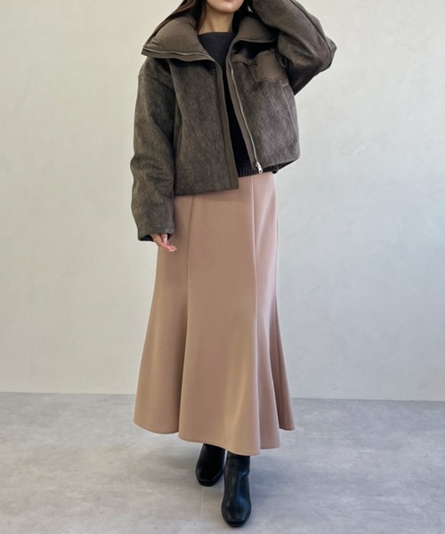 MISCH MASCH（ミッシュマッシュ）の「一部店舗限定 ビッグカラー異素材切替ショートダウンジャケット（その他アウター・レディース・ブラウン・ﾌﾘ-）」の10枚目の写真