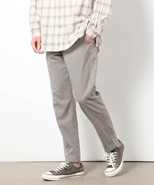 Grand PARK（グランドパーク）の「リネンライクポリエステルテーパードパンツ（その他パンツ・メンズ・ネイビー/カーキ/ライトグレー・L/M）」の2枚目の写真