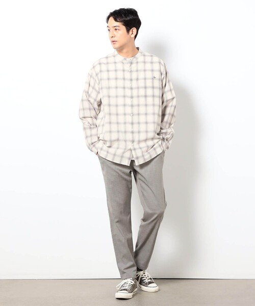 Grand PARK（グランドパーク）の「リネンライクポリエステルテーパードパンツ（その他パンツ・メンズ・ネイビー/カーキ/ライトグレー・L/M）」の4枚目の写真