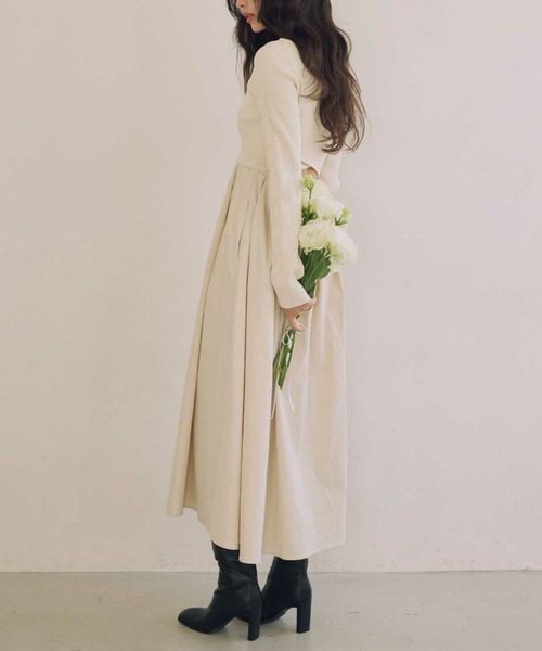 ACYM（アシーム）の「バックオープンドッキングワンピース（ワンピース・レディース・ブラック/アイボリー・FREE）」の14枚目の写真