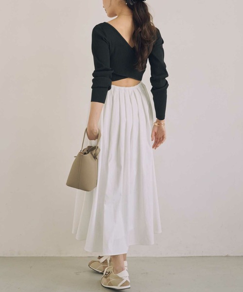 ACYM（アシーム）の「バックオープンドッキングワンピース（ワンピース・レディース・ブラック/アイボリー・FREE）」の20枚目の写真