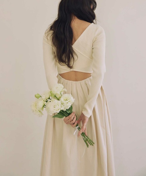 ACYM（アシーム）の「バックオープンドッキングワンピース（ワンピース・レディース・ブラック/アイボリー・FREE）」の15枚目の写真