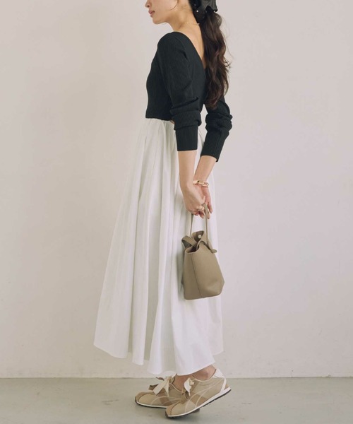 ACYM（アシーム）の「バックオープンドッキングワンピース（ワンピース・レディース・ブラック/アイボリー・FREE）」の16枚目の写真