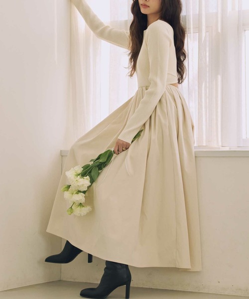 ACYM（アシーム）の「バックオープンドッキングワンピース（ワンピース・レディース・ブラック/アイボリー・FREE）」の19枚目の写真